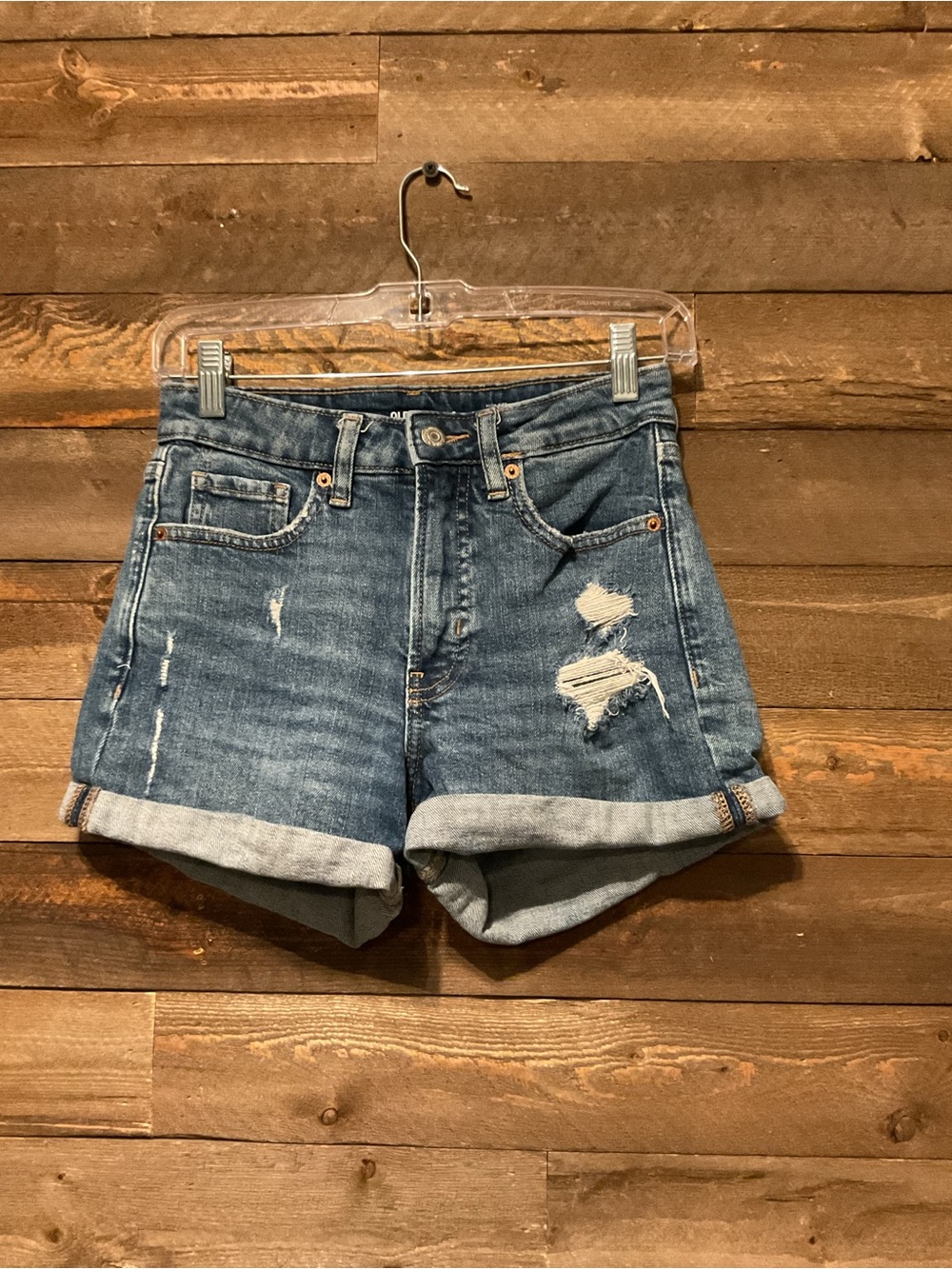 Old Navy Women’s High Rise O.G. Straight Denim Cuffed Shorts Size 0